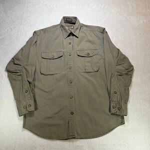 Cabela's Outfitter Series Safari Shirt Men's Small Regular Gray 100% Cotton Long